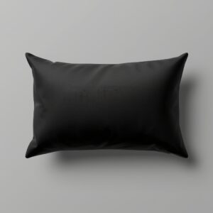 lucid origin create a high resolution image of a blank black pillow for mockup purposes featu 0