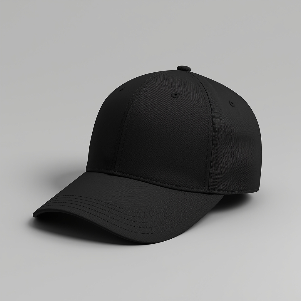 lucid origin create a high resolution blank black cap for a mockup design the cap is made of 0