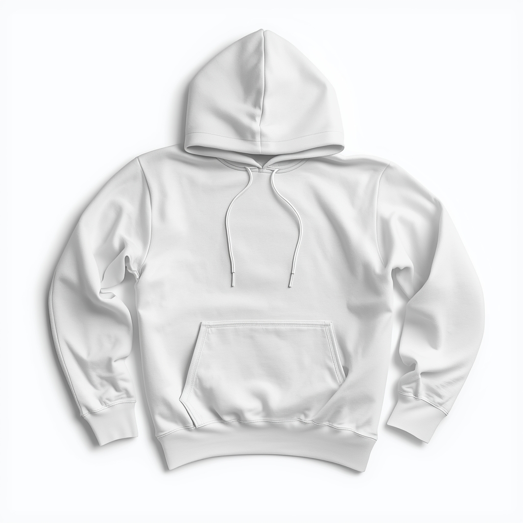 lucid origin create a high resolution blank white hoodie on a seamless white background for a 0