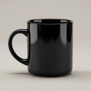 lucid origin create a high resolution photorealistic image of a blank glossy black ceramic mu 0